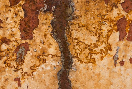 Seamless background of a rusty metal sheet.