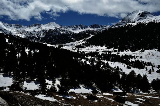 beautiful snowy mountains of Andorra la Vella