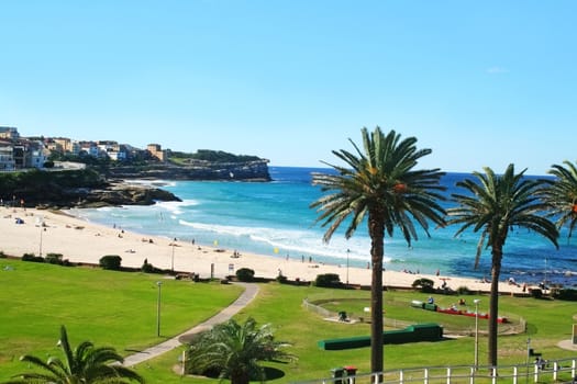 Bronte Beach in Sydney Australia looking South towards Bondi.