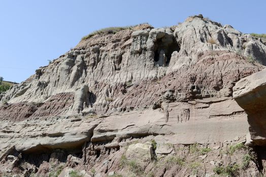 Colorful mountains of Yardang landform in Shaanxi, China