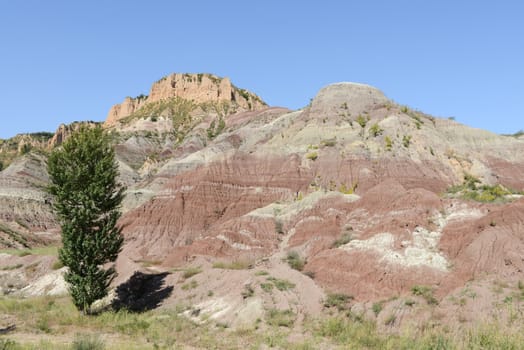 Colorful mountains of Yardang landform in Shaanxi, China