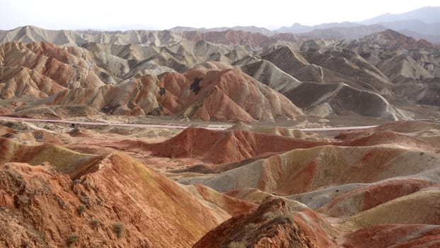Colorful mountains of Danxia landform in Gansu, China