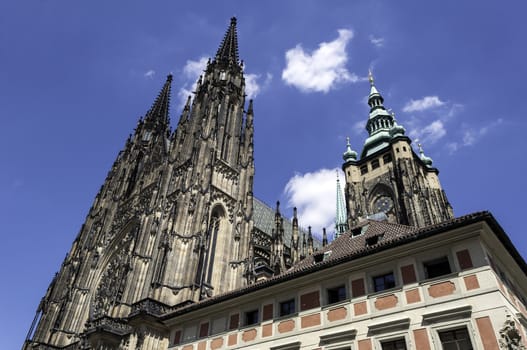 Impressive Saint Vitus Cathedral in Prague, Czech Republic.