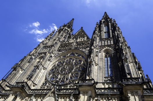 Impressive Saint Vitus Cathedral in Prague, Czech Republic.