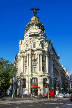 central position by night in madrid city, Spain