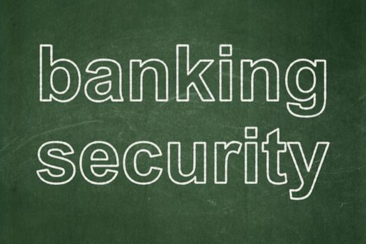 Privacy concept: text Banking Security on Green chalkboard background, 3d render