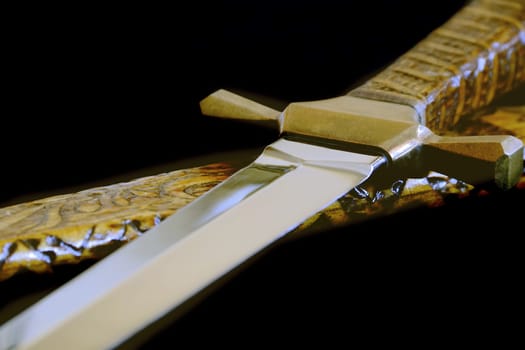Image of cold weapon on black background