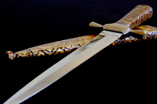 Image of cold weapon on black background