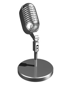 3d illustration of a microphone on a white background