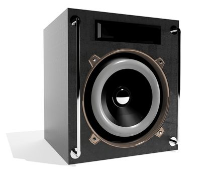 3d illustration of a subwoofer on a white background