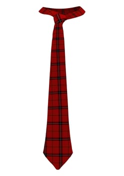 3D digital render of an elegant red man's neck tie isolated on white background