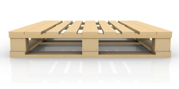 Wooden pallet. Isolated render on a white background