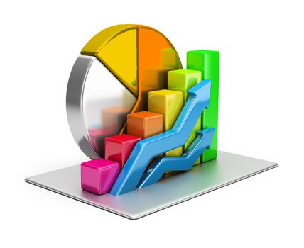 Statistics concept. 3d image. White background.