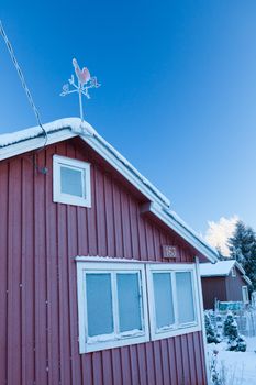 Cabin winter frost twilight