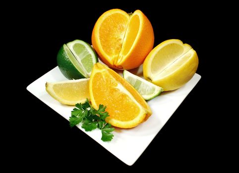 Delightful selection of citrus fruits ready to eat.