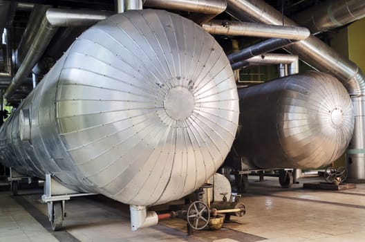 Close up of power plants steam turbine