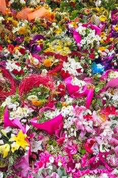 Full frame take of a huge flower bouquet