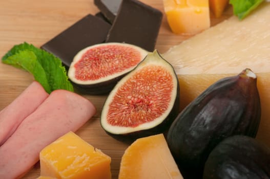 Cheese, figs and chocolate