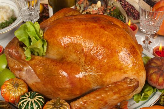 Roasted turkey at Thanksgiving