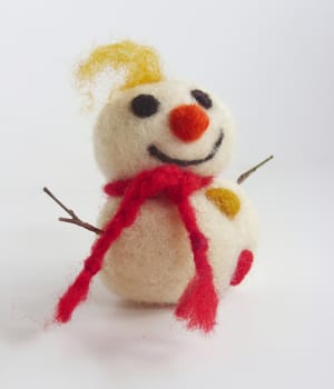 Funny snowman - handmade needle felted wool