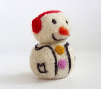 Funny snowman - handmade needle felted wool