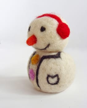 Funny snowman - handmade needle felted wool