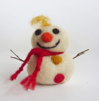 Funny snowman - handmade needle felted wool