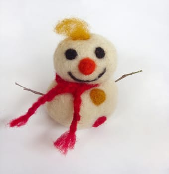 Funny snowman - handmade needle felted wool