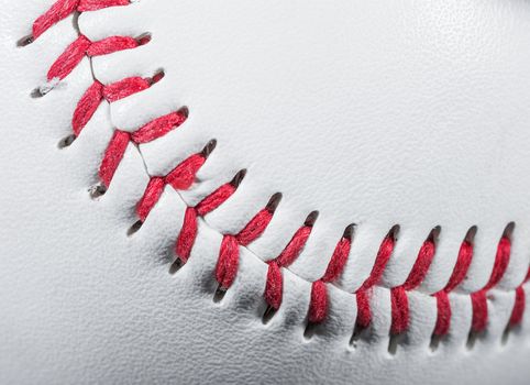 Baseball Ball macro detail on Stitches, Shallow Focus