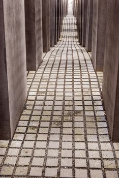 view of the Holocaust memorial in Berlin