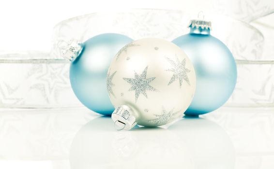 Christmas bauble with copy space, on  on white background