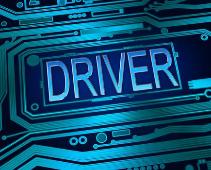 Abstract style illustration depicting printed circuit board components with a driver concept.