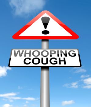 Illustration depicting a sign with a whooping cough concept.