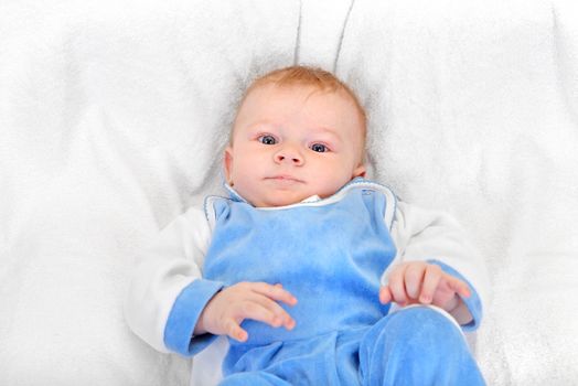 Baby Boy Portrait on the White Background