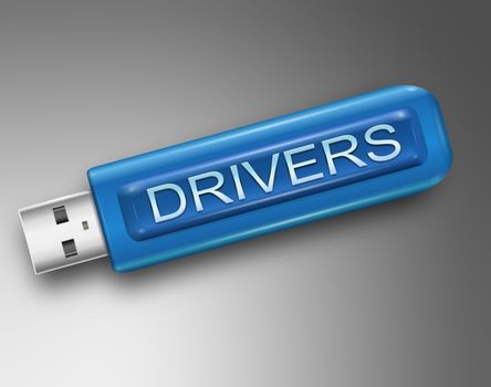 Illustration depicting a usb flash drive with a drivers concept.