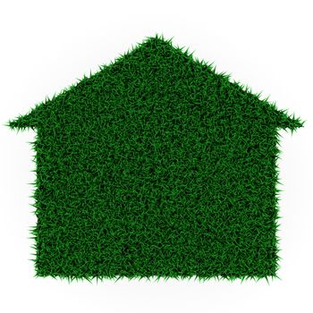 eco grass house on a white background
