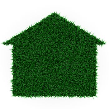 eco grass house on a white background