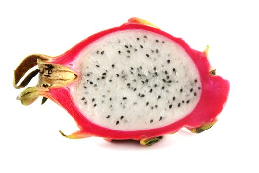 Sliced dragon fruit which is a colorful and delicious tropical fruit.