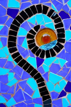 Wall  pattern made with mosaic bits (trencadis). Barcelona                              