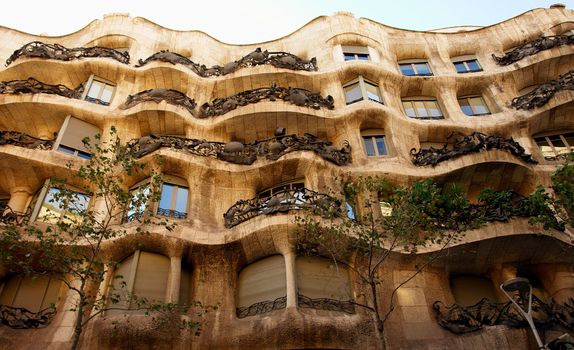 Casa Mila (also called La Pedrera) by Antoni Gaudi - facade - Barcelona