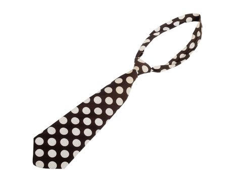 dotted brown necktie isolated on white background