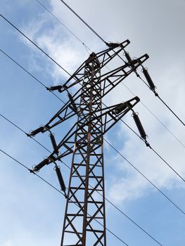 Shot of the transmission tower - industrial construction