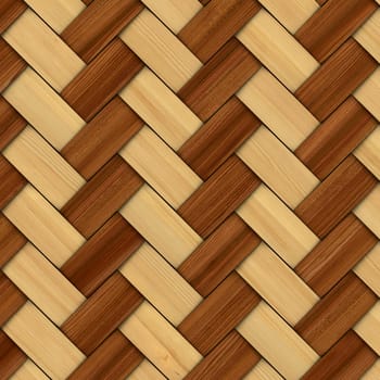 Abstract decorative wooden textured basket weaving. 3D image