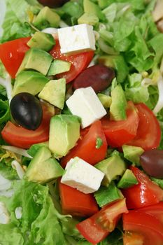 Delightful feta cheese salad ready to serve.