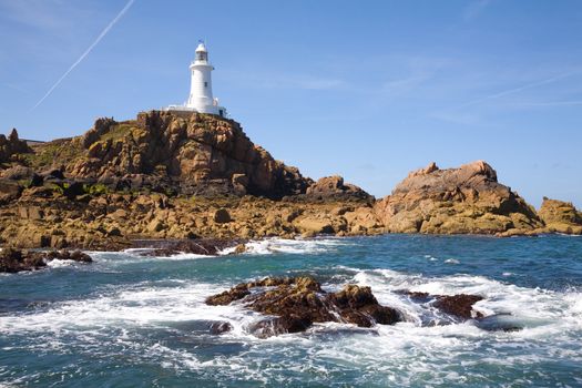 Corbiere Lighthouse in Jersey, The Channel Islands