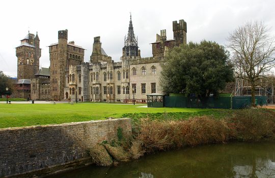 Cardiff castle & inside gardens. UK