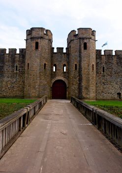 Cardiff castle rear entry gate. Wales. Uk
