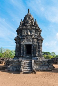 Temple Candi Sewu complex. Candi Sewu means 1000 temples, which links it to the legend of Loro Djonggrang. In fact this complex has 253 building structures (8th Century) and it is the second largest Buddhist temple in Java, Indonesia.