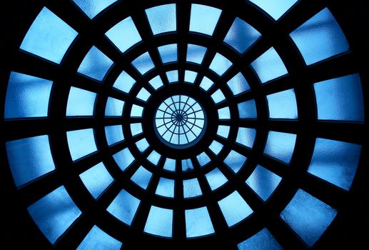 Building inside glass ceiling pattern detail
