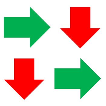 arrows green red